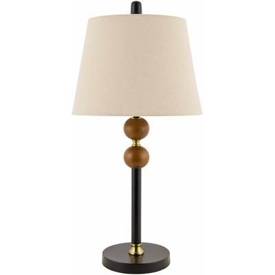 Cherechiu 25"H x 12"W x 12"D Traditional Dark Brown/Black/Beige/White/Metallic - Nickel Table Lamp - Boutique Rugs