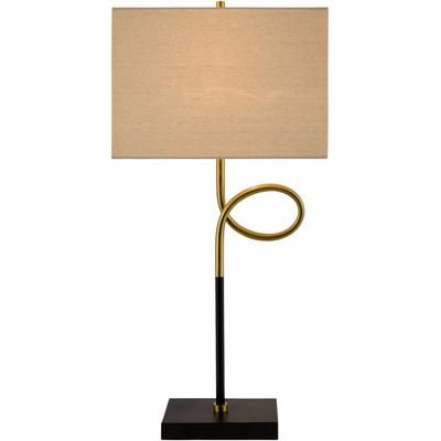 Shakhtersk 29"H x 14"W x 8"D Traditional Black/Beige/White/Metallic - Brass/Metallic - Nickel Table Lamp - Boutique Rugs