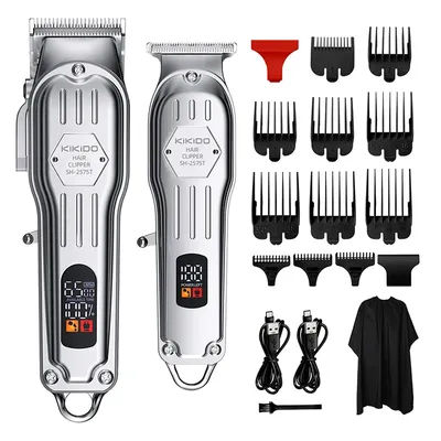KIKIDO 2 IN 1 Hair Clipper Professional Hair Cutting Machine Rechargeable Barber Hair Trimmer Cordless Haircut Clipper for Men