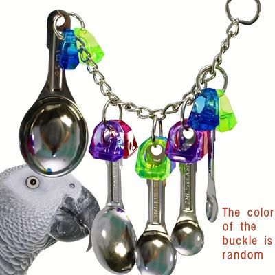 TEMU Metal Spoon Toy - , For Cages