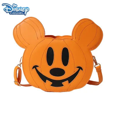 Disney Mickey Mouse Halloween Pumpkin Devil Crossbody Bag Women Funny Candy Treat Bag Casual Shoulder Bag Cell Phone Purse Gift