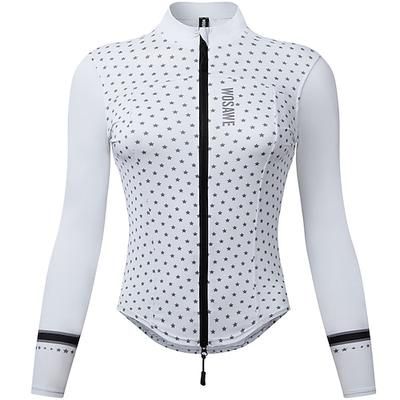 Per donna Giacca da Ciclismo Maglia da Ciclismo Blocco di colori Manica Lunga Bicicletta Maglia Impermeabile con 3 tasche posteriori Mountain Bike MTB Asciugatura Rapida Traspirante Gli sport Bianco