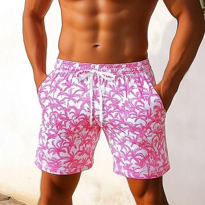 Per uomo Fiori Piante Costumi da bagno Pantaloncini da mare Pantaloncini da Surf Misura del girovita medio Hawaiano Casual Vacanza Ferie Abbigliamento mare Tasche Laterali fodera in rete Coulisse