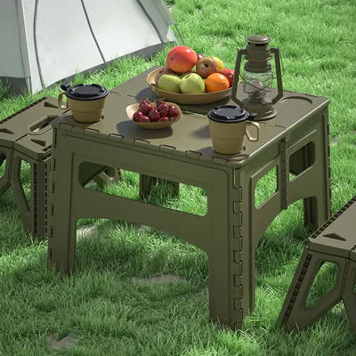 Outdoor Folding Table Portable Picnic Table Chair Lightweight Collapsible Fishing Stool For Travel Beach Hiking BBQ Supplies