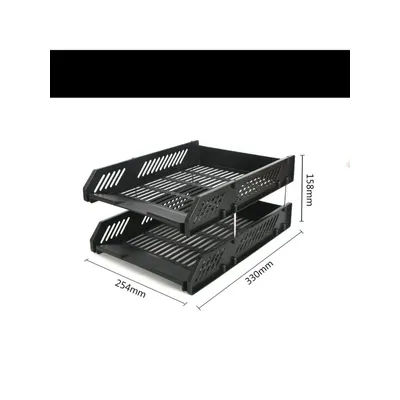 1 PCS Simple A4 File Storage Tray Durable Stackable Plastic File Rack 2 layers of storage