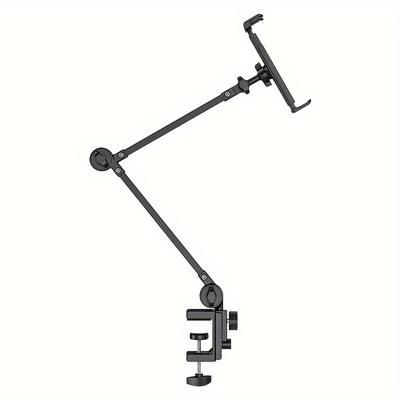TEMU Adjustable Tablet Stand With Dual-arm Support, Gooseneck Clip Holder, Multi-angle Carbon Steel Mount For Mini, Galaxy Tabs, Fire, Switch, Fits 4.7.5 Inch Devices