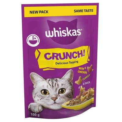 10x100g Chicken, Turkey & Duck Crunch Whiskas Cat Treats