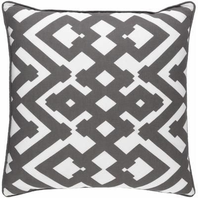 Narangba 18" Square Modern Dark Brown/White Lumbar Pillow - Boutique Rugs