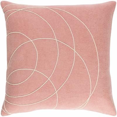 Glenorchy 22" x 22" Modern Wool Ivory/Rose/Dark Pink Lumbar Pillow - Boutique Rugs