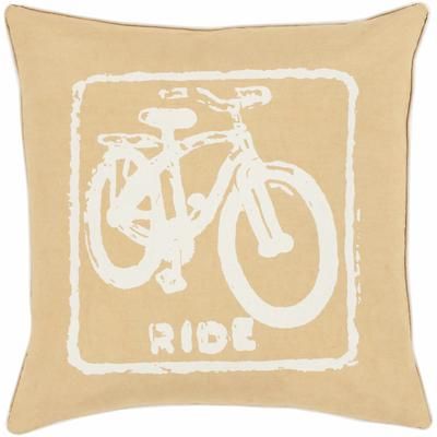Raby 22" x 22" Cottage Cotton Mustard/Off White Throw Pillow - Boutique Rugs