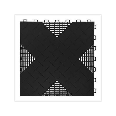 TurboTile Hybrid-X 17x17-Inch Black Garage Floor Sample Tile (1-Pack)