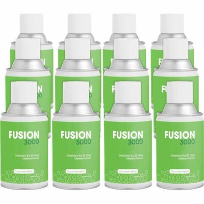 Fresh Products Fusion 3000 Metered Aerosols, 6000 ft3, Cucumber Melon, 30 Day, 12/Carton, Odor Neutralizer, VOC Compliant (FRSMAIRCM)