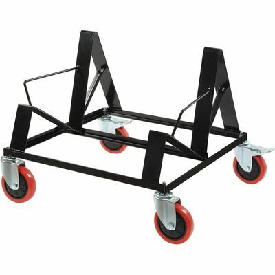 Lorell Stack Chair Steel Dolly, 4 Casters, Powder Coated Steel, 24.20" Width x 25.60" Depth x 20.70" Height, Black (LLR62538)