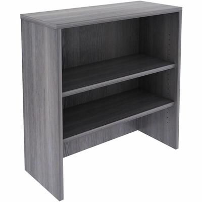 Lorell Essentials 2-shelf Stack-on Bookcase, 36" x 15" x 36", 2 Shelves, Material: Laminate, Metal, Finish: Weathered Charcoal (LLR69628)
