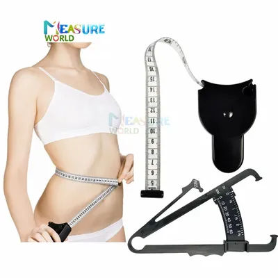 Health Care Skinfold Body Fat Caliper Body Fat Tester PLICOMETRO with body mass Tape with Measurement Chart Body Measuring Tool