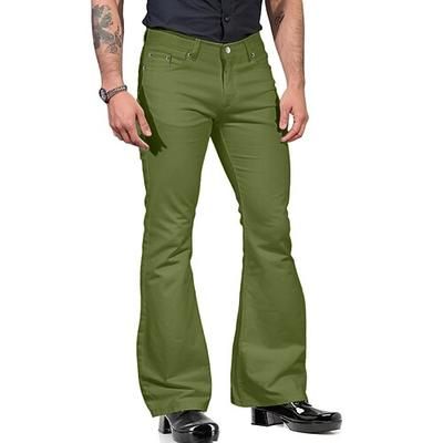 Retrò Vintage Anni '70 Pantaloni Pantaloni a zampa d'elefante Pantaloni a zampa Hippie Disco Tinta unica Costume Per uomo Halloween Carnevale Feste Abbigliamento Quotidiano Parata dell'Orgoglio Adulti