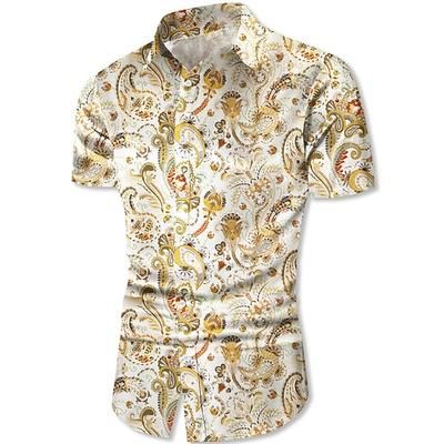 Retrò Vintage Anni '70 Camicia Camicia Aloha Hippie Paisley Costume Per uomo Vacanza Feste Parata dell'Orgoglio Adulti Camicia