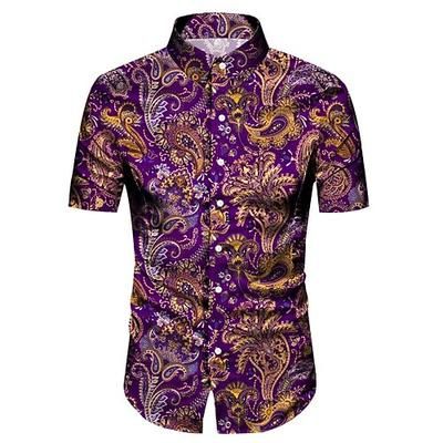 Retrò Vintage Anni '70 Camicia Camicia Aloha Hippie Paisley Costume Per uomo Vacanza Feste Parata dell'Orgoglio Adulti Camicia