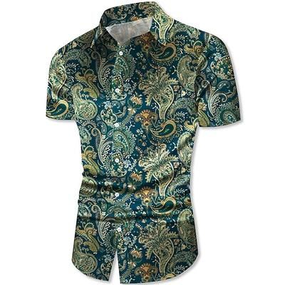 Retrò Vintage Anni '70 Camicia Camicia Aloha Hippie Paisley Costume Per uomo Vacanza Feste Parata dell'Orgoglio Adulti Camicia