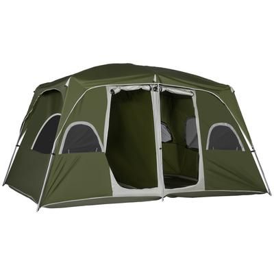 TEMU Camping Tent, Family Tent 4-8 Person 2 Room, With Large Mesh Windows, Up For Backpacking Hiking Outdoor