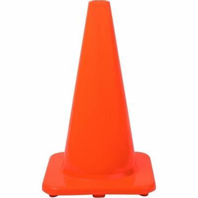 Tatco 18" Traffic Cone - Sturdy - Polyvinyl Chloride (Pvc) - Orange - 1 Each
