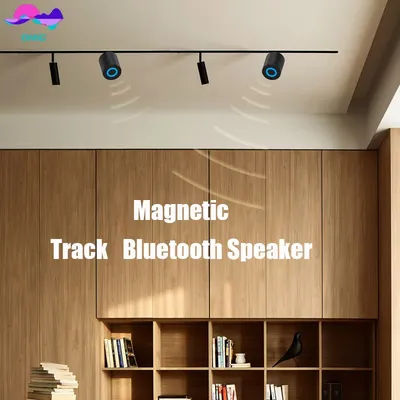 Haut-parleur Bluetooth sur piste magnétique moderne, boîte de son stéréo sans fil, haut-parleurs Bluetooth 5.3, 20 types/lumière sur rail magnétique Ultra-mince