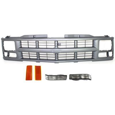 Replacement Grille Assembly Plastic Painted Silver Grille, 1-year unlimited-mileage warranty KIT-121218-06