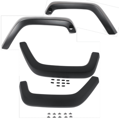 Replacement Fender Flares Plastic Front - Primed, Rear Textured Black, & Rear, Driver Passenger Side, SET-ARBJ221301-A