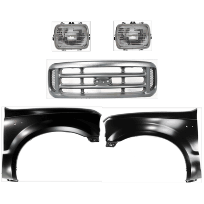Replacement Grille Assembly Plastic Painted Silver Grille, 1-year unlimited-mileage warranty KIT-022123-362