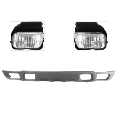 Replacement Valance Plastic Textured Gray Air Deflector, Front, 1-year unlimited-mileage warranty KIT-091523-68