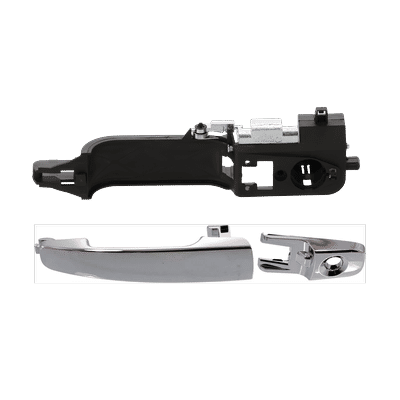 Replacement Exterior Door Handle Metal & Plastic Black Chrome, Front, Driver Side, 1-year unlimited-mileage warranty SET-RF46250006-B