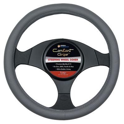 Dash Designs Steering Wheel Cover Leather Gray Slip-On Comfort Grip Sedona Grip, 1-year limited warranty 3333GY