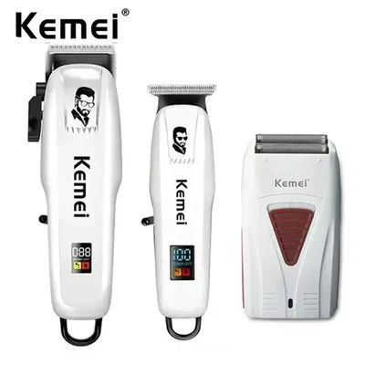 Kemei KM-PG809A KM-PG232 LCD USB Charging Hair Clipper Adjustable Professional Cutting Machine KM-3382 Shaver Trimmer For men