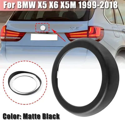 Couverture de cadre de logo d'anneau d'insigne d'emblème arrière de voiture, décoration de porte de coffre, autocollant de garniture, BMW X5, X6, X5M, F15, F16, F85, F86