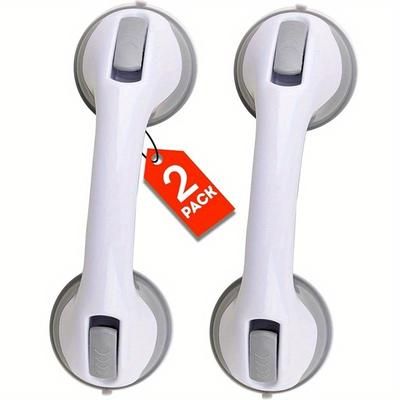 TEMU 2pcs Shower Handles, Bathtub And Shower Armrests, Suction Cup Handles, Bathroom Bathtub Handles - Balance Aid Suitable For Tiles, Glass, And Hard Plastic