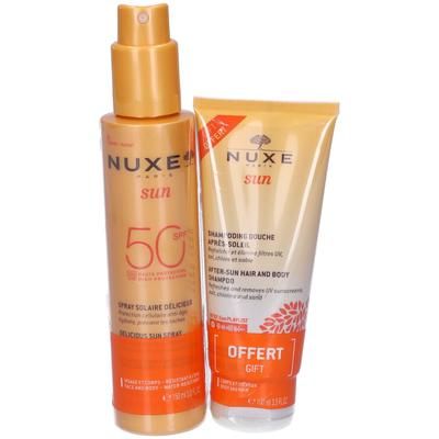 NUXE SUN Duo Spray Solare ad Alta Protezione SPF50 per Viso e Corpo +