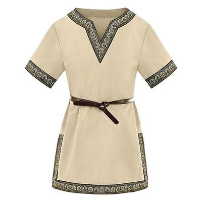 Medievale Rinascimento 17° secolo Camicia Tunica Ranger Elfico Tiro con l'arco Tinta unica Costume Ragazzi Vichingo Fantasia Halloween Mascherata LARP Bambini Camicia