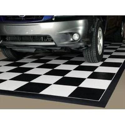 G-Floor Checkered Parking Pad, Black Border / 10' x 20'