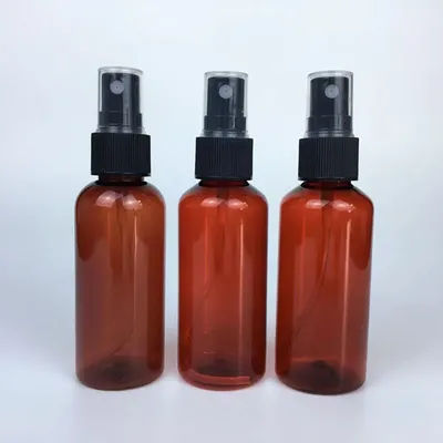 20/50/100pcs 20ml 30ml 50ml 60ml 100ml Plastic Spray Bottle Empty Atomizer Brown Amber Sprayer