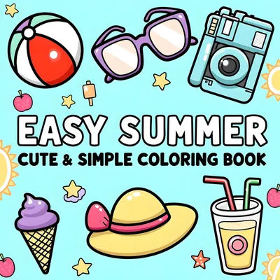 EASY SUMMER Bold-easy Patterns Coloring Book for Adults Cute Drawing Book Perfect Gift for Party and Birthday