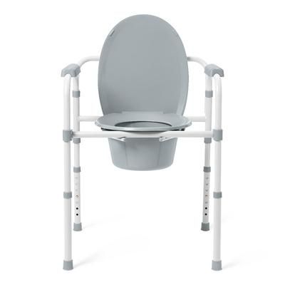 Medline 3-in-1 Folding Steel Elongated Commode, 1 EA (G1-200LX1)