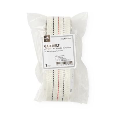 Medline Cotton Gait/Transfer Belt with Metal Buckle, 2" x 60", Beige with Stripes, 1 EA (MDT821203)