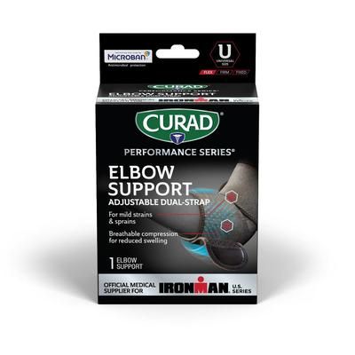 Curad Performance Series IRONMAN Dual-Strap Wraparound Elbow Support, Universal Size, 1 EA (CURIM17600HH)