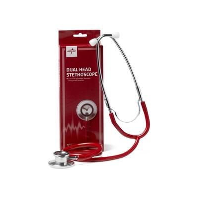 Medline Dual-Head Stethoscope, Red, 1 EA (MDS926206)