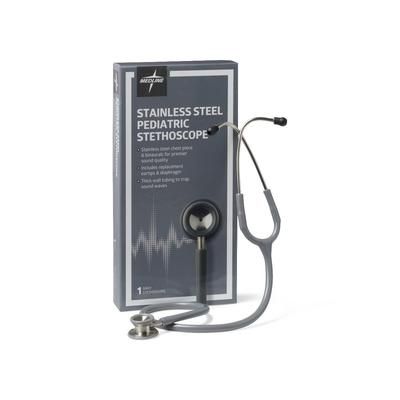 Medline Elite Pediatric Stainless Steel Stethoscope, Gray, 1 EA (MDS92200)