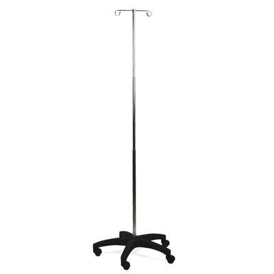 Medline Aluminum Foldable 5-Leg IV Pole, 2 Hooks, 37-1/5" to 83-1/2" H, 3/CS (MDS129CS)