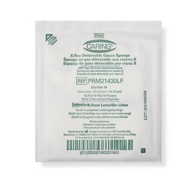 Medline Sterile X-ray Compatible Gauze Sponges, 16-Ply, 4" x 4", 1350/CS (PRM21430LF)