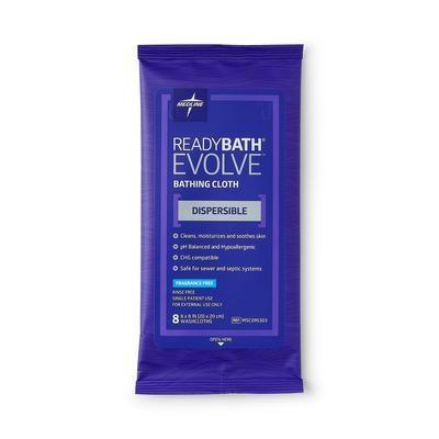 Medline ReadyBath Evolve Fragrance-Free Bathing Wipes, 1 PK (MSC095303H)