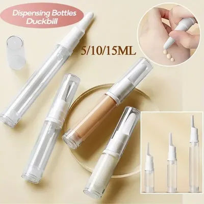 Duckbill Empty Airless Pump Jars 5ml 10ml 15ml 5/10Pcs Portable Eye Cream Travel Bottles Vacuum Refillable Cosmetic Containers