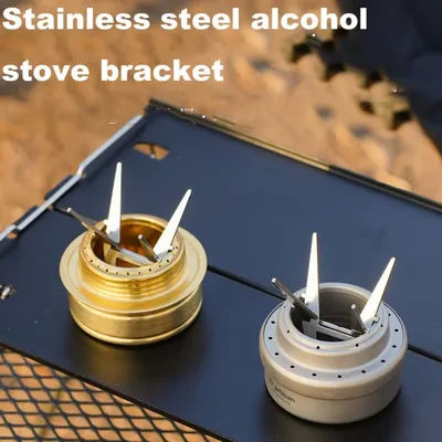 Outdoor Alcohol Stove Internal Bracket Stainless Steel Portable Detachable Four-corner Kettle Bracket Camping Accessories Tool